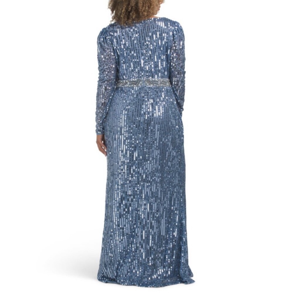 Mac duggal long sleeved sequin formal gown size 16 - Picture 2 of 15